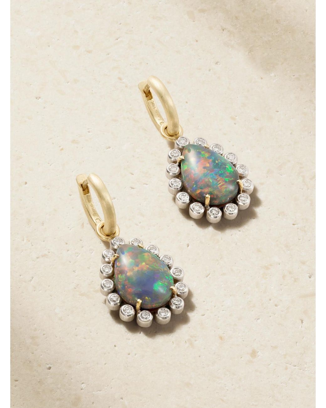 Irene Neuwirth Natural One Of A Kind 18-Karat And, Opal And Diamond Earrings