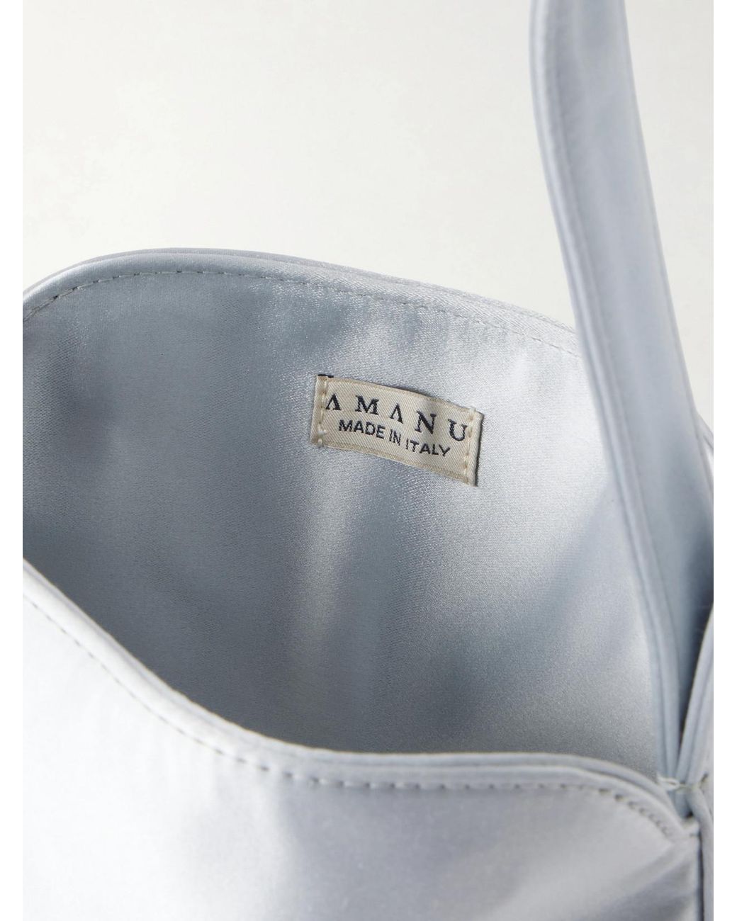 Amanu White The Zambia Mini Satin Top-Handle Bag