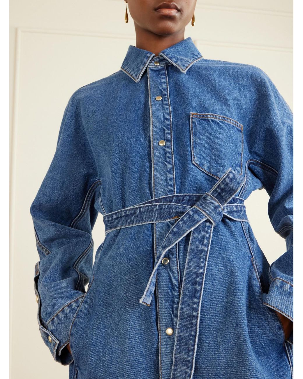 OSSOU Blue Cinch Denim Shirt
