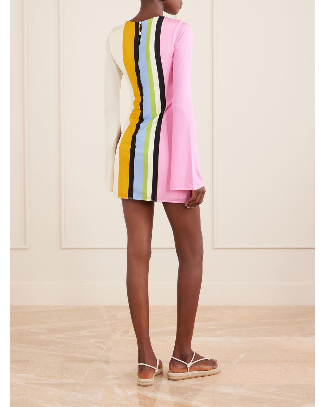 Cala De La Cruz Pink Maisha Printed Stretch-Jersey Mini Dress