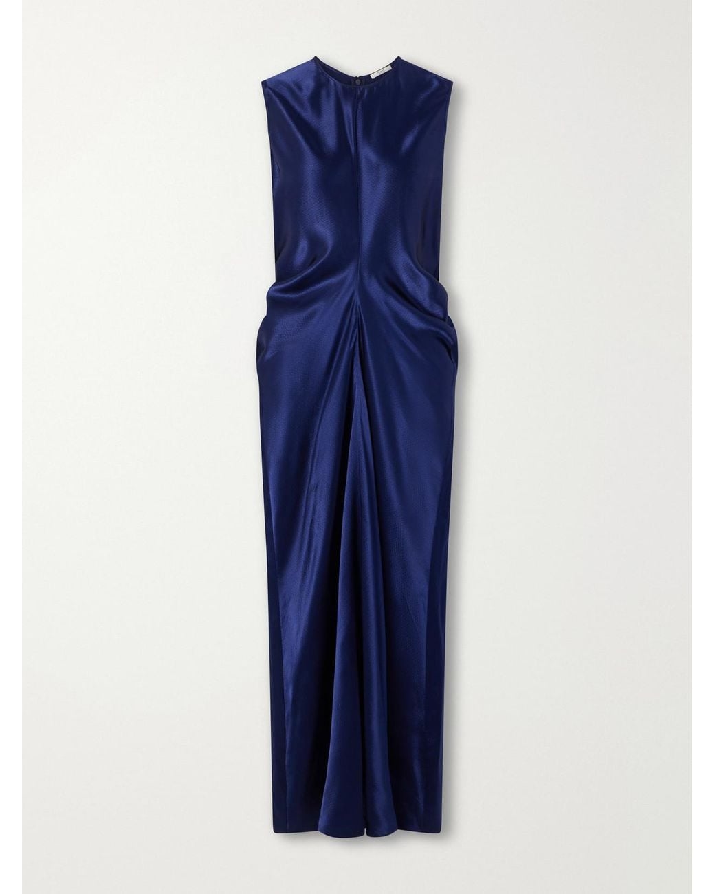 FFORME Blue Lillian Draped Satin Midi Dress