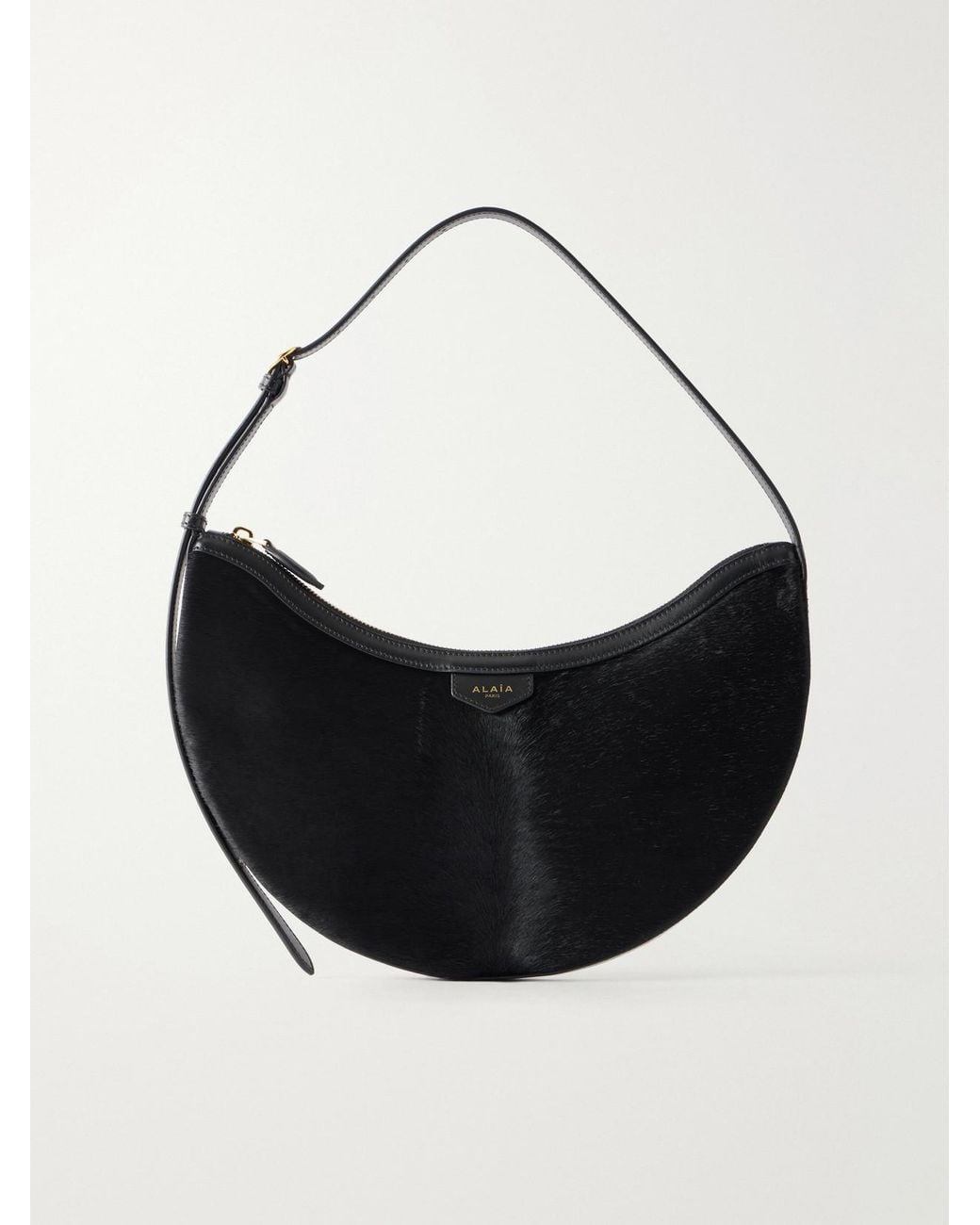Alaïa Black Demi Lune Calf-Hair Shoulder Bag