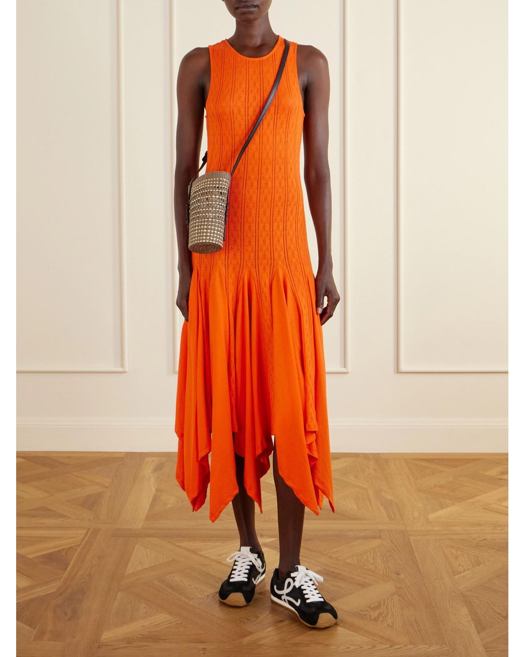 Loewe Green Paula's Ibiza Braid Leather-Trimmed Raffia Shoulder Bag