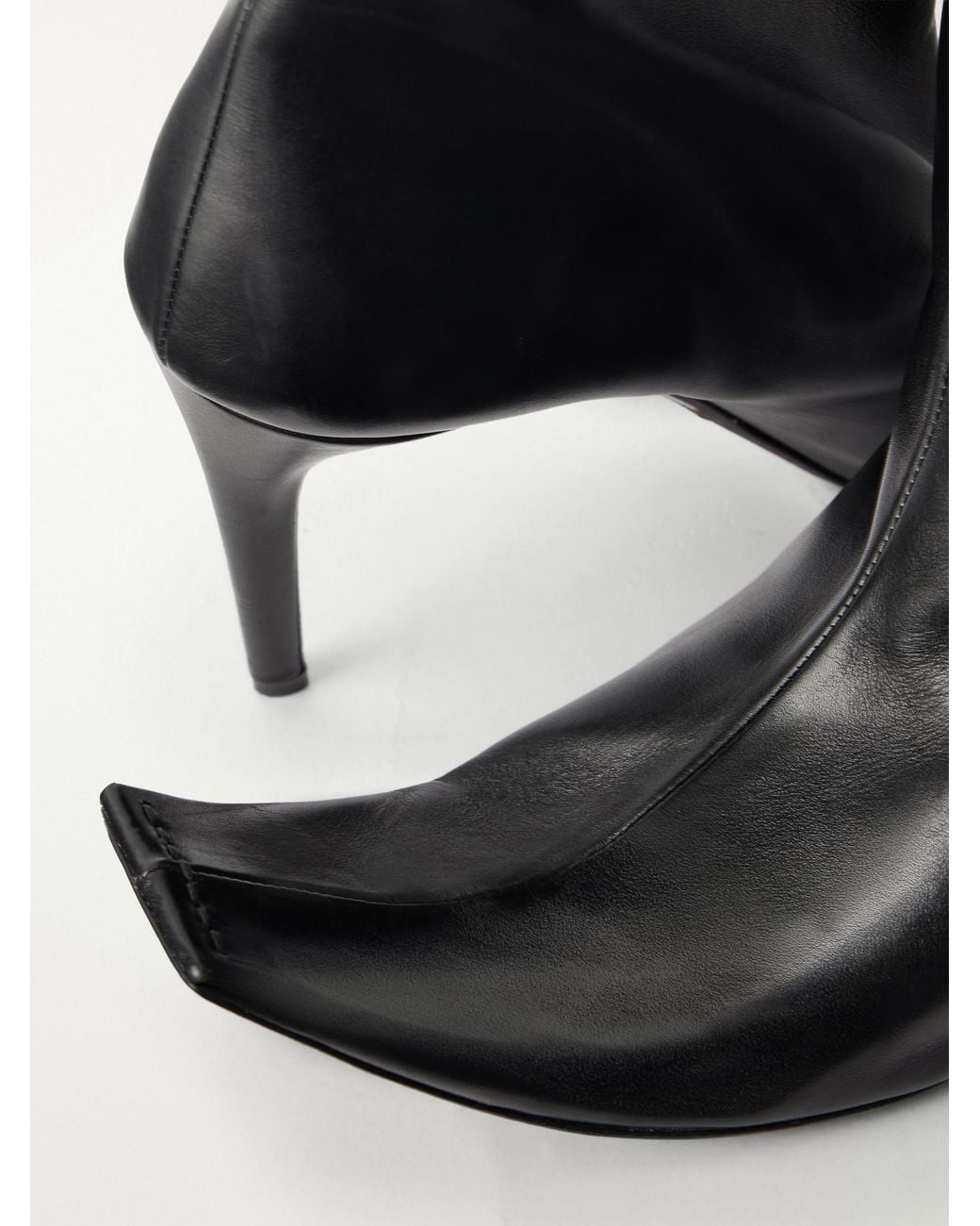 Khaite Black Marlene 85 Leather Knee Boots