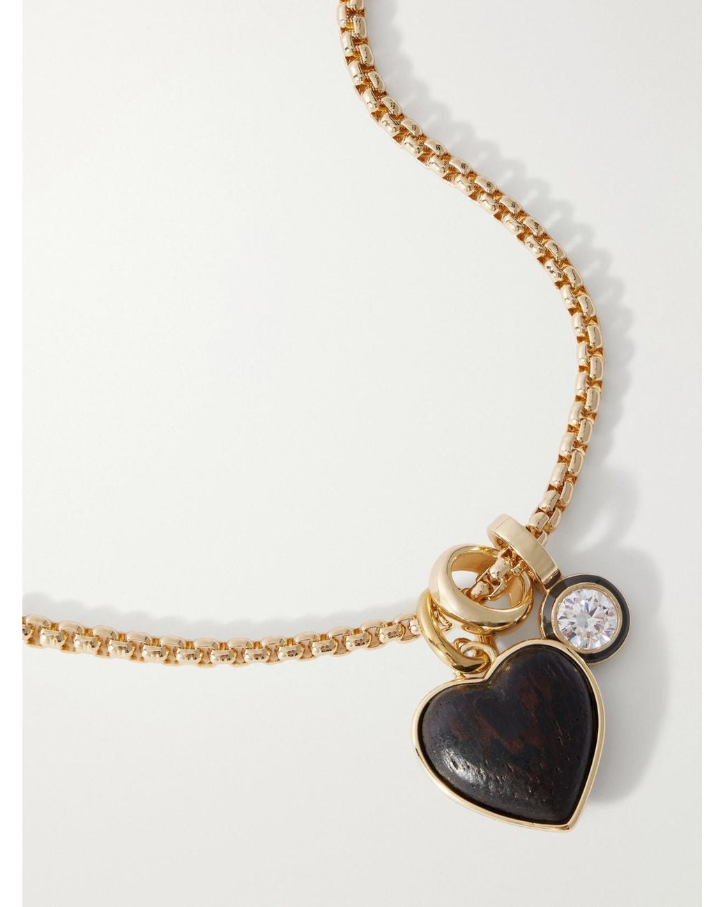 Roxanne Assoulin White The Mini Simple Wood Heart-Tone Necklace