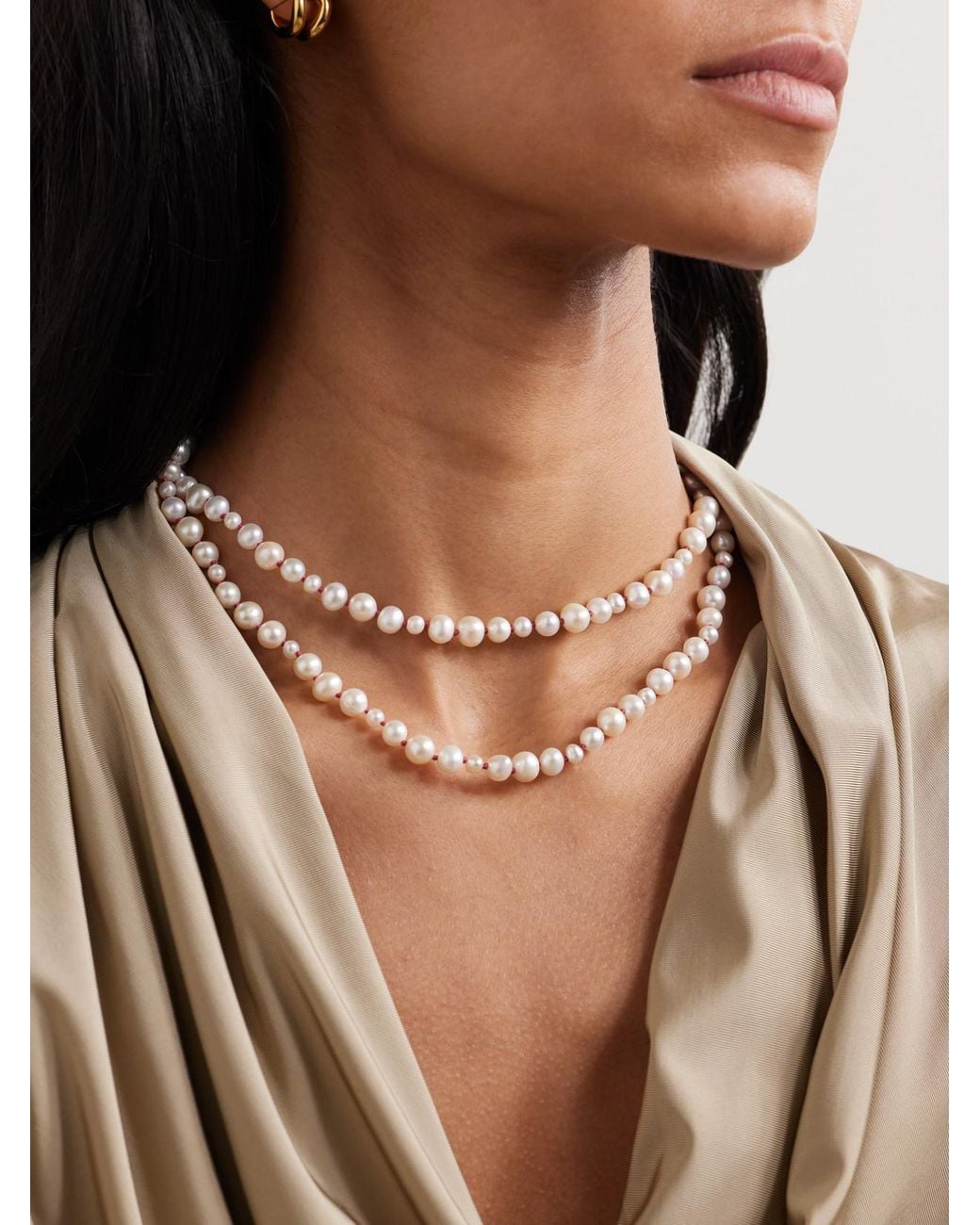 Loren Stewart White Opera 14-Karat Freshwater Pearl Necklace