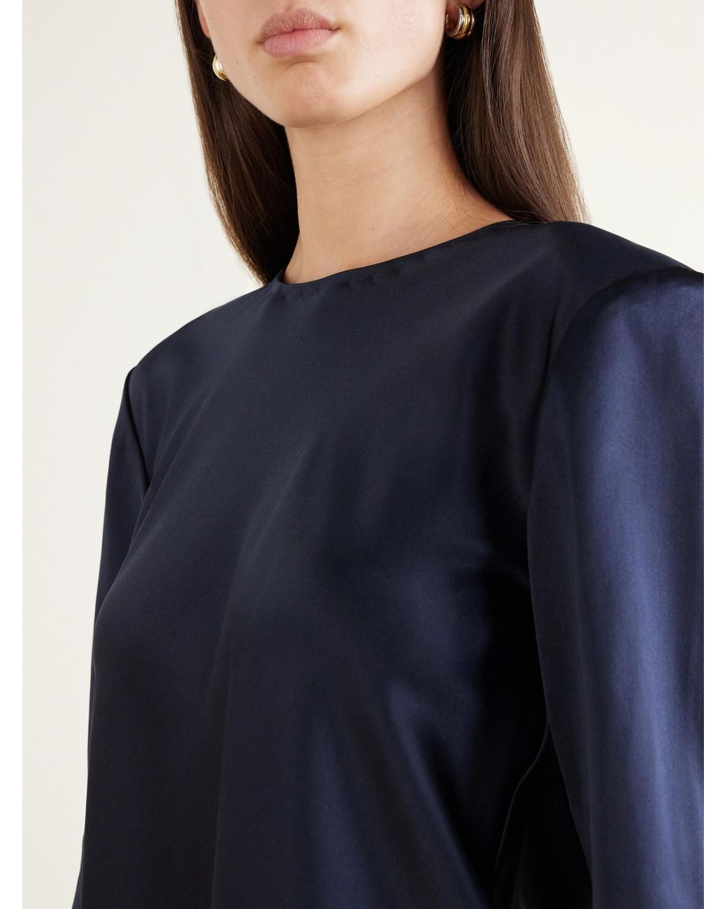 Heirlome Blue Ruth Silk-Satin Blouse