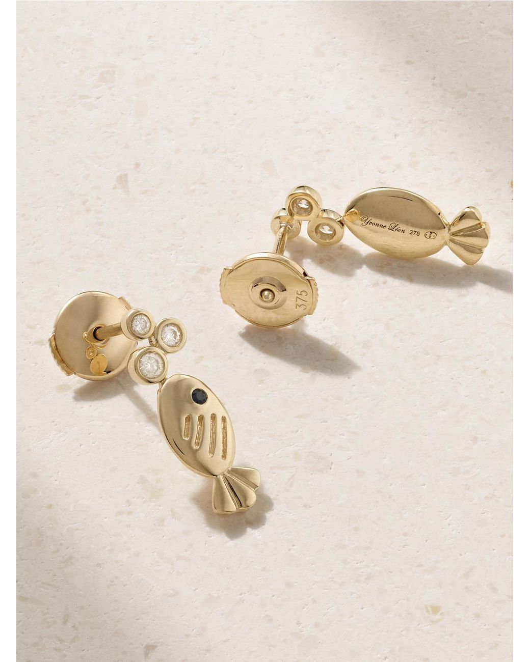 Yvonne Léon Natural Sous L'Eau 9-Karat, Diamond And Sapphire Earrings