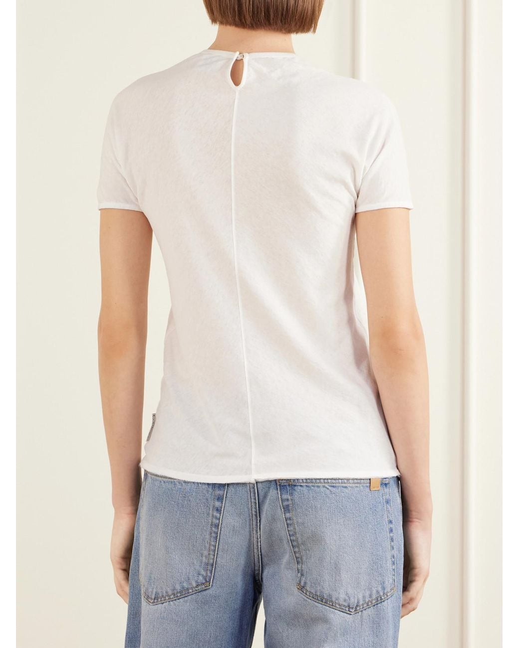 Calvin Klein White Bégonia Cotton-Jersey T-Shirt