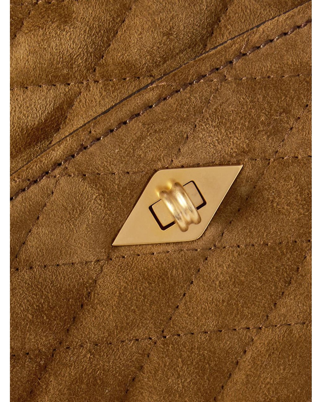 Metier Brown Private Eye Quilted Suede Tote