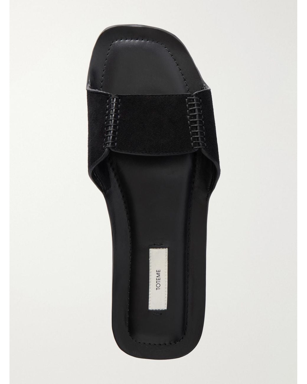 Totême White Suede Slides