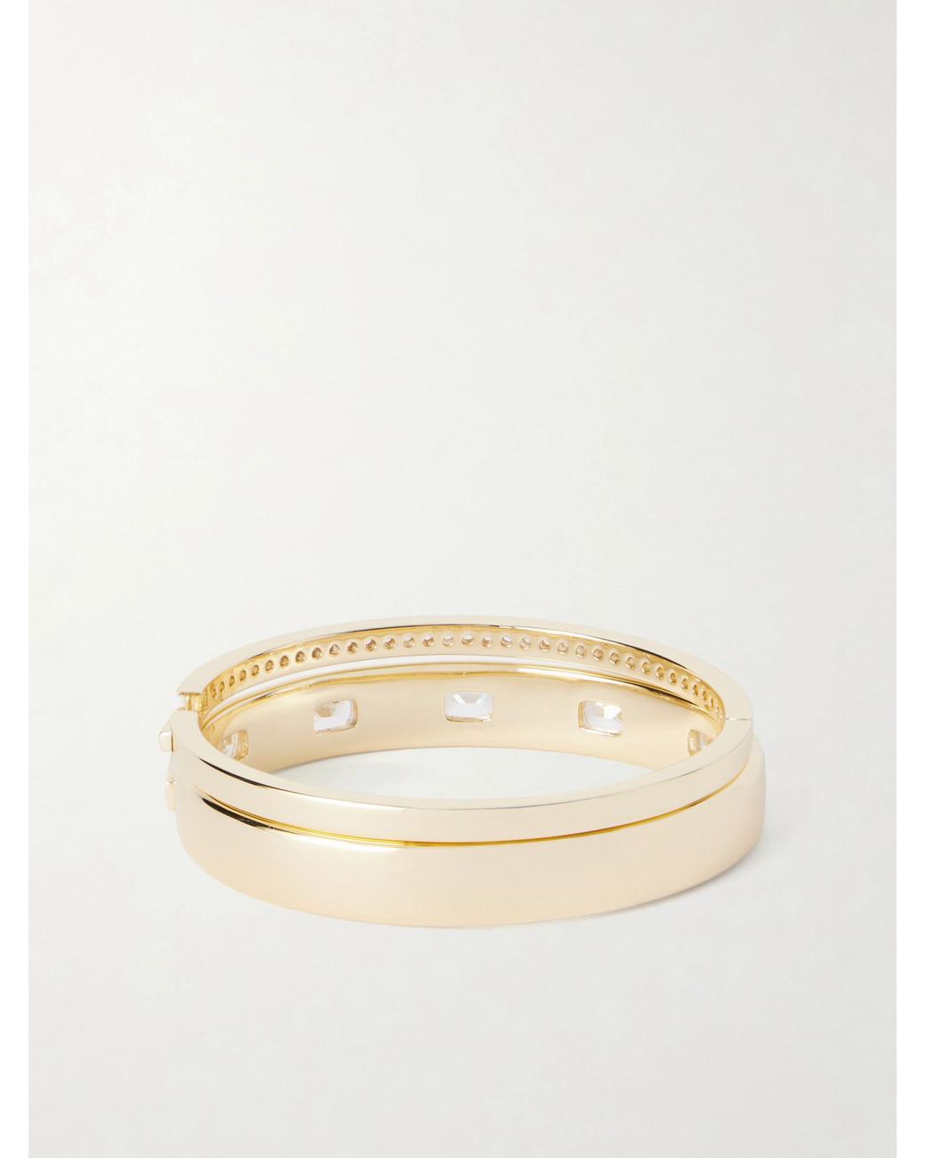 Roxanne Assoulin Natural The Cubic Hinged Set Of Two-Tone Cubic Zirconia, Crystal And Enamel Cuffs
