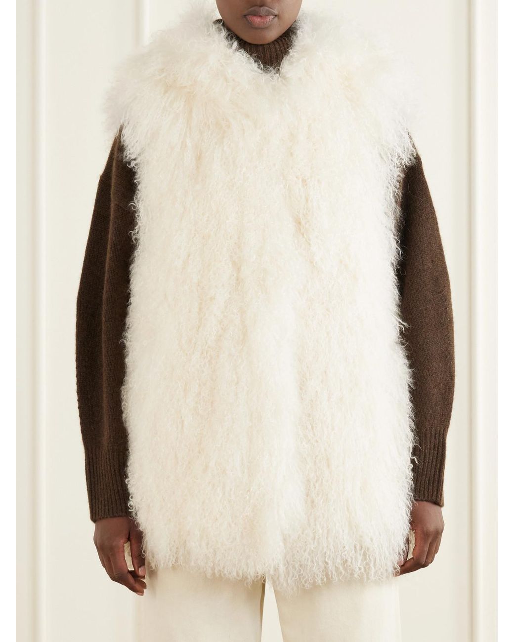 Yves Salomon Natural Shearling Gilet