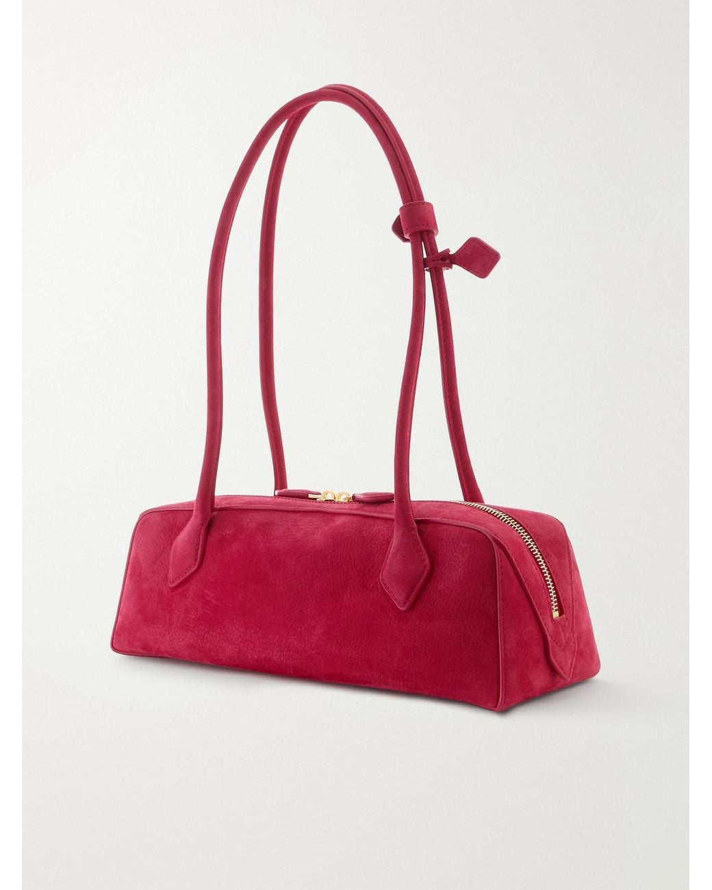 Alaïa Red Le Teckel Medium Nubuck Shoulder Bag