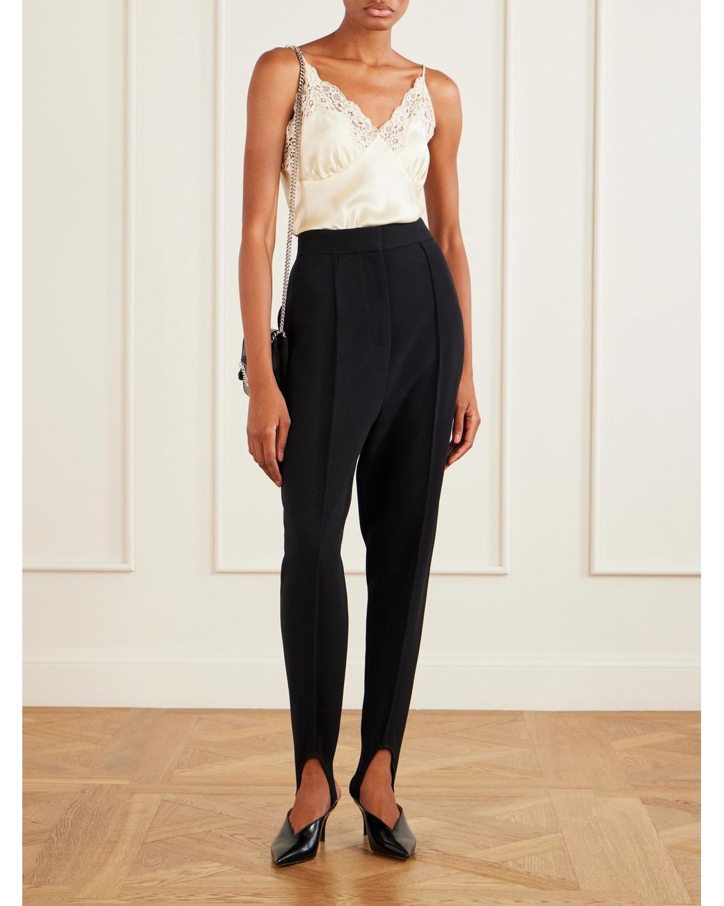 Stella McCartney Blue High-Rise Jersey Stirrup Leggings