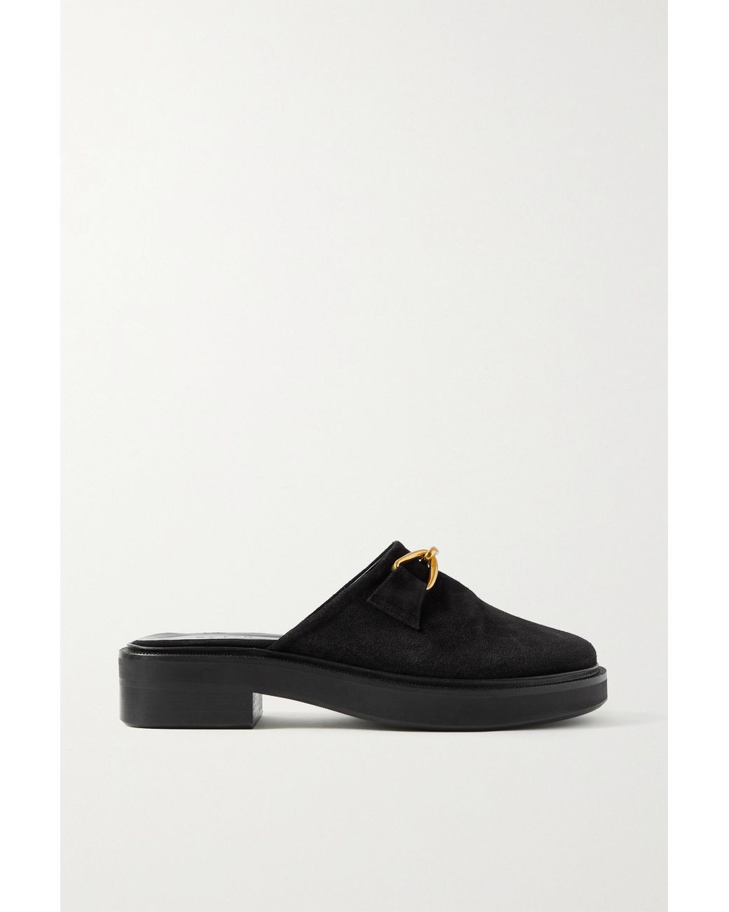 black suede mule