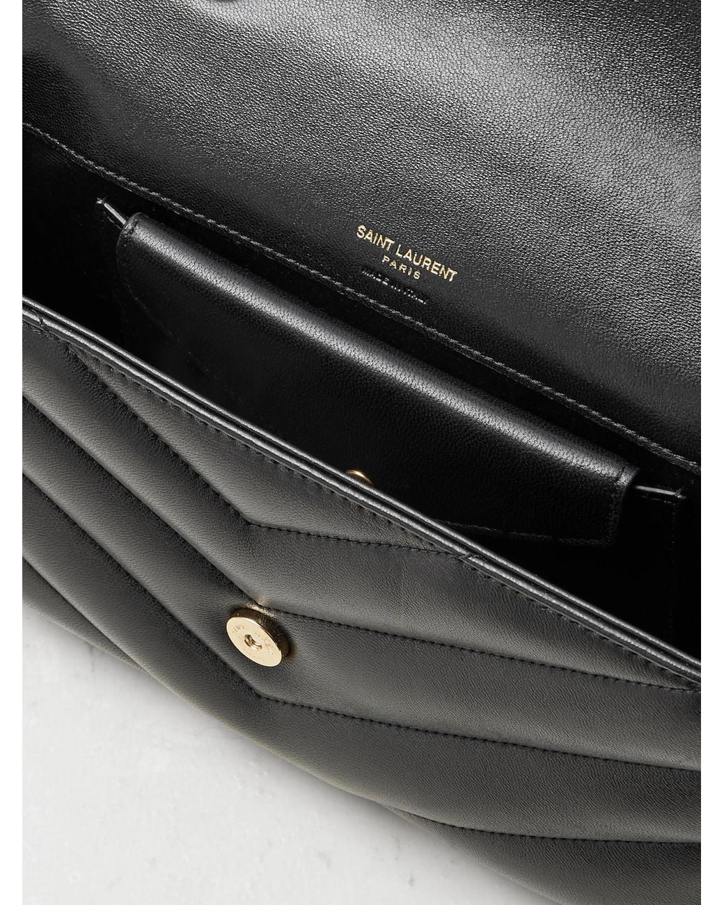 Saint Laurent Black Loulou Small Matelassé Leather Shoulder Bag