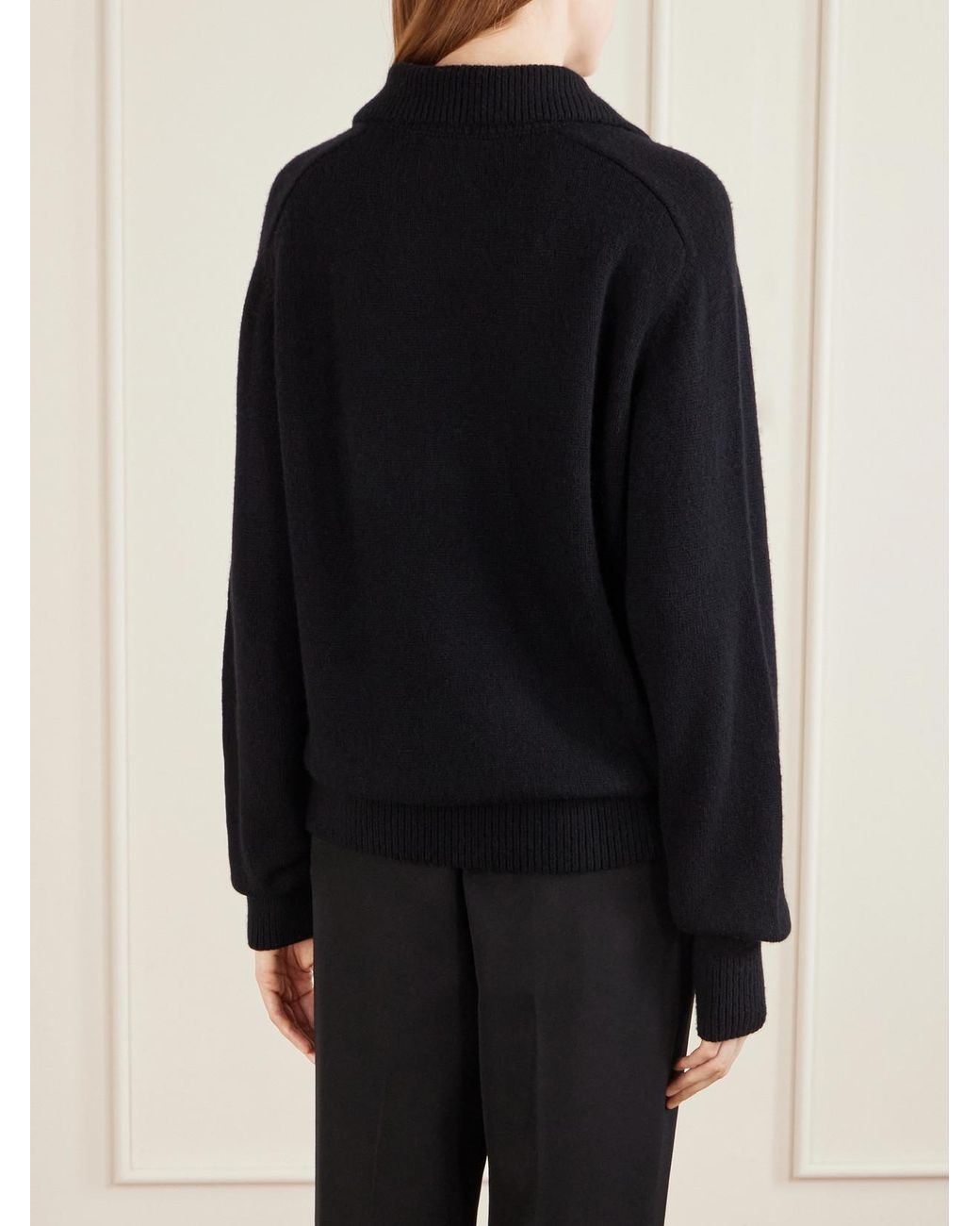 Khaite Black Jackson Wool And Cashmere-Blend Sweater
