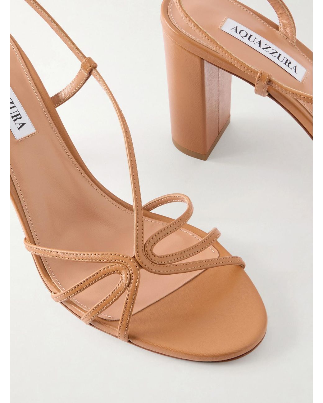 Aquazzura Brown Talk To Me 85 Leather Sandals