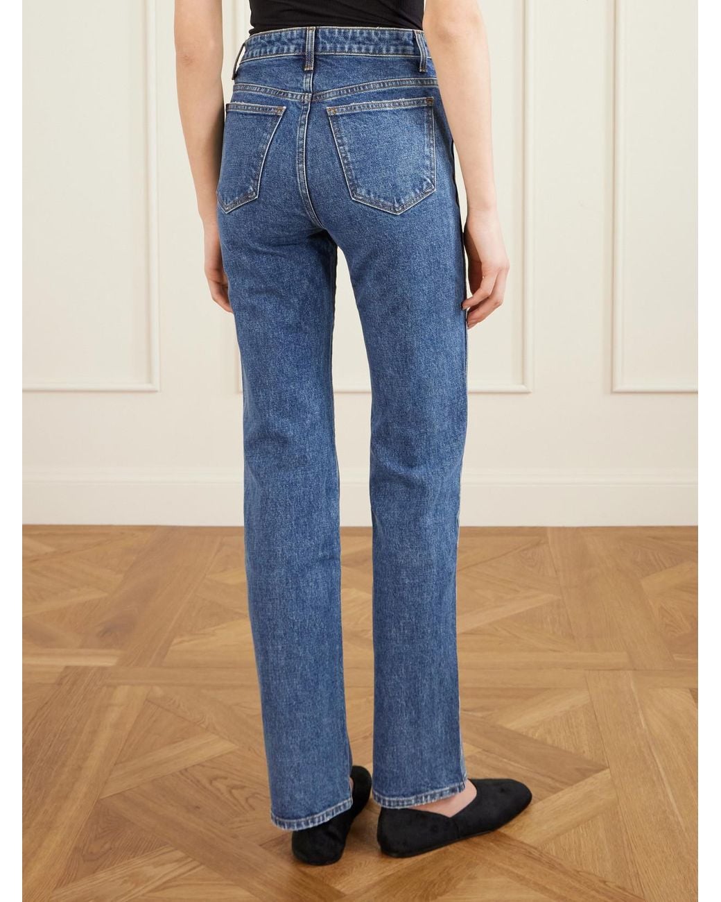 Khaite Blue Danielle High-Rise Slim-Leg Jeans