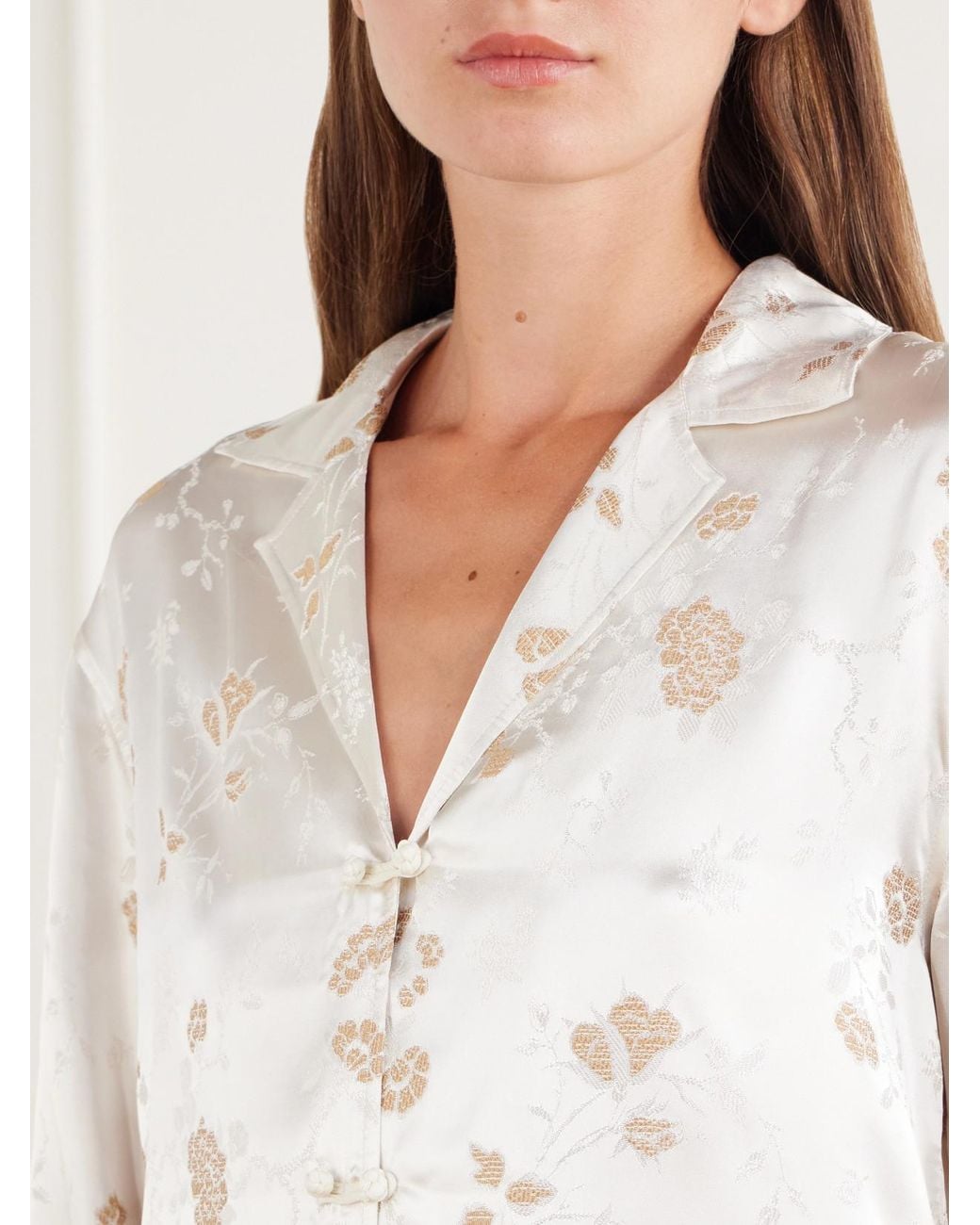 Doen Natural Maurise Floral-Jacquard Shirt