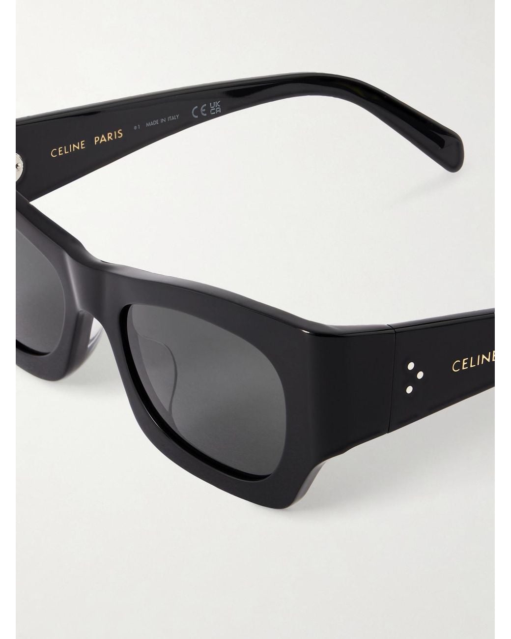 Céline Black Square-Frame Acetate Sunglasses