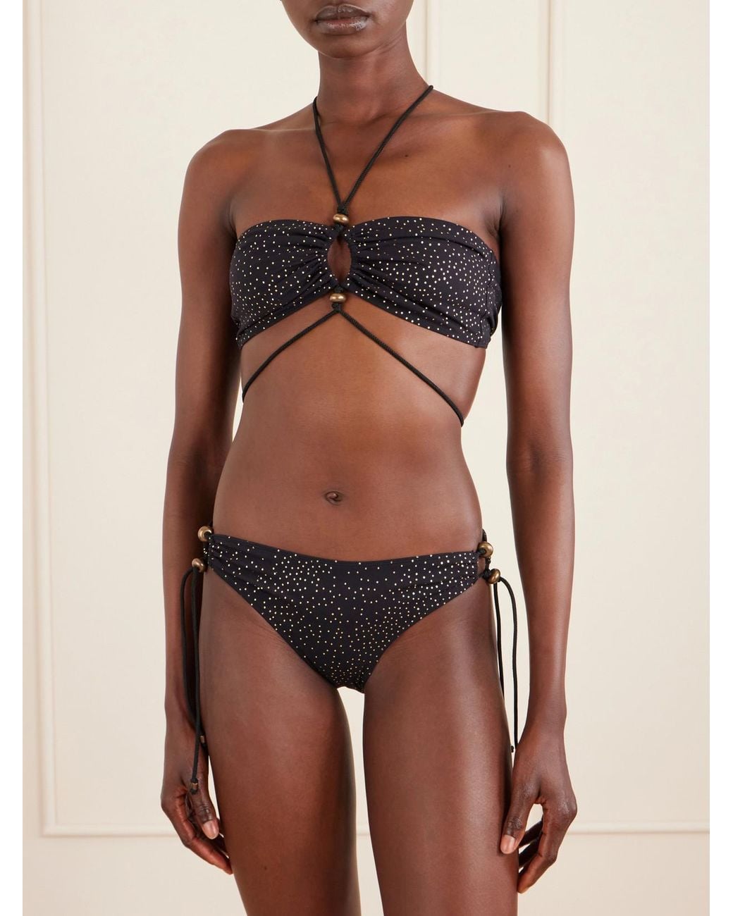 Isabel Marant White Analia Polka-Dot Bikini Top