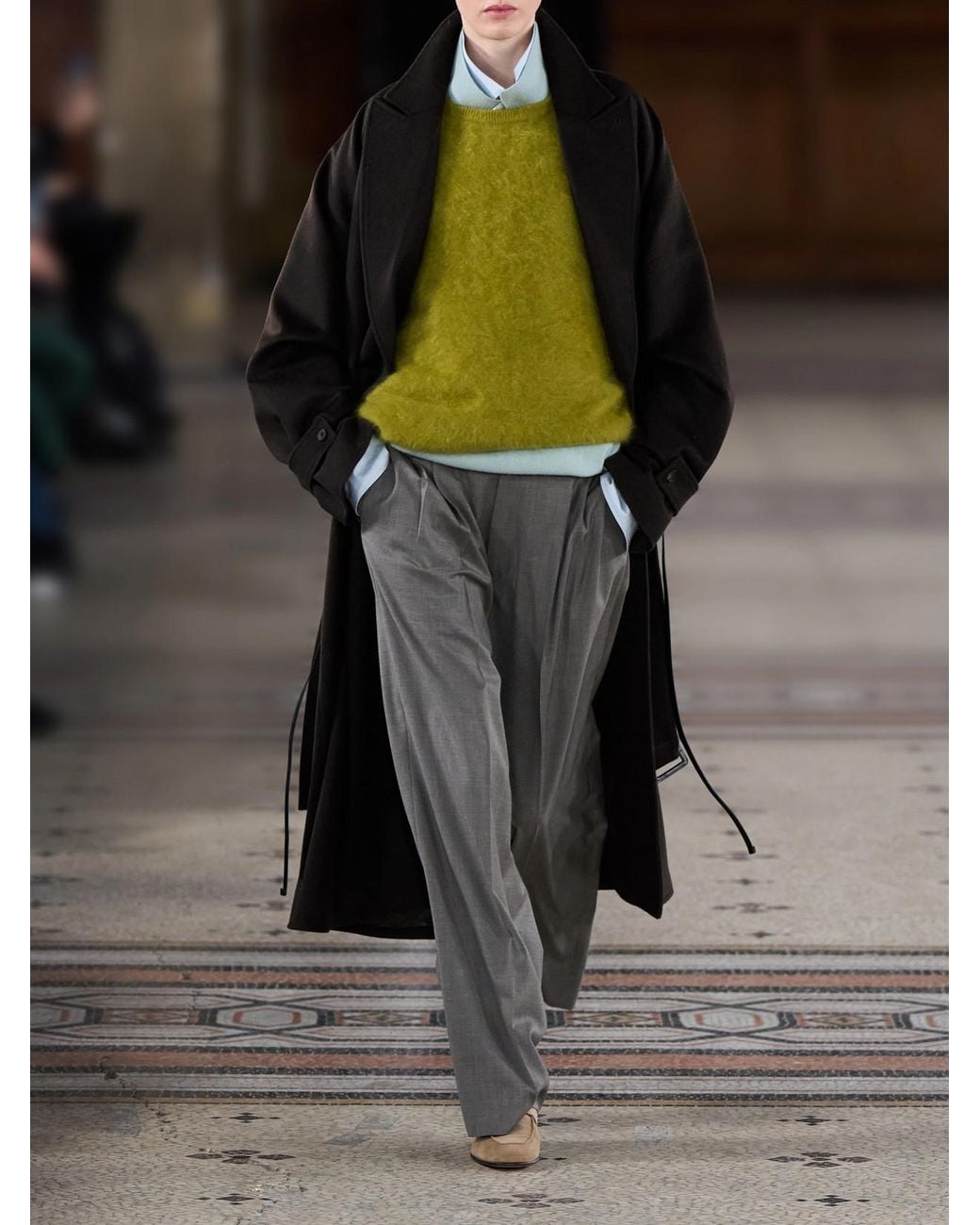 Ssstein Brown Belted Wool-Doeskin Coat