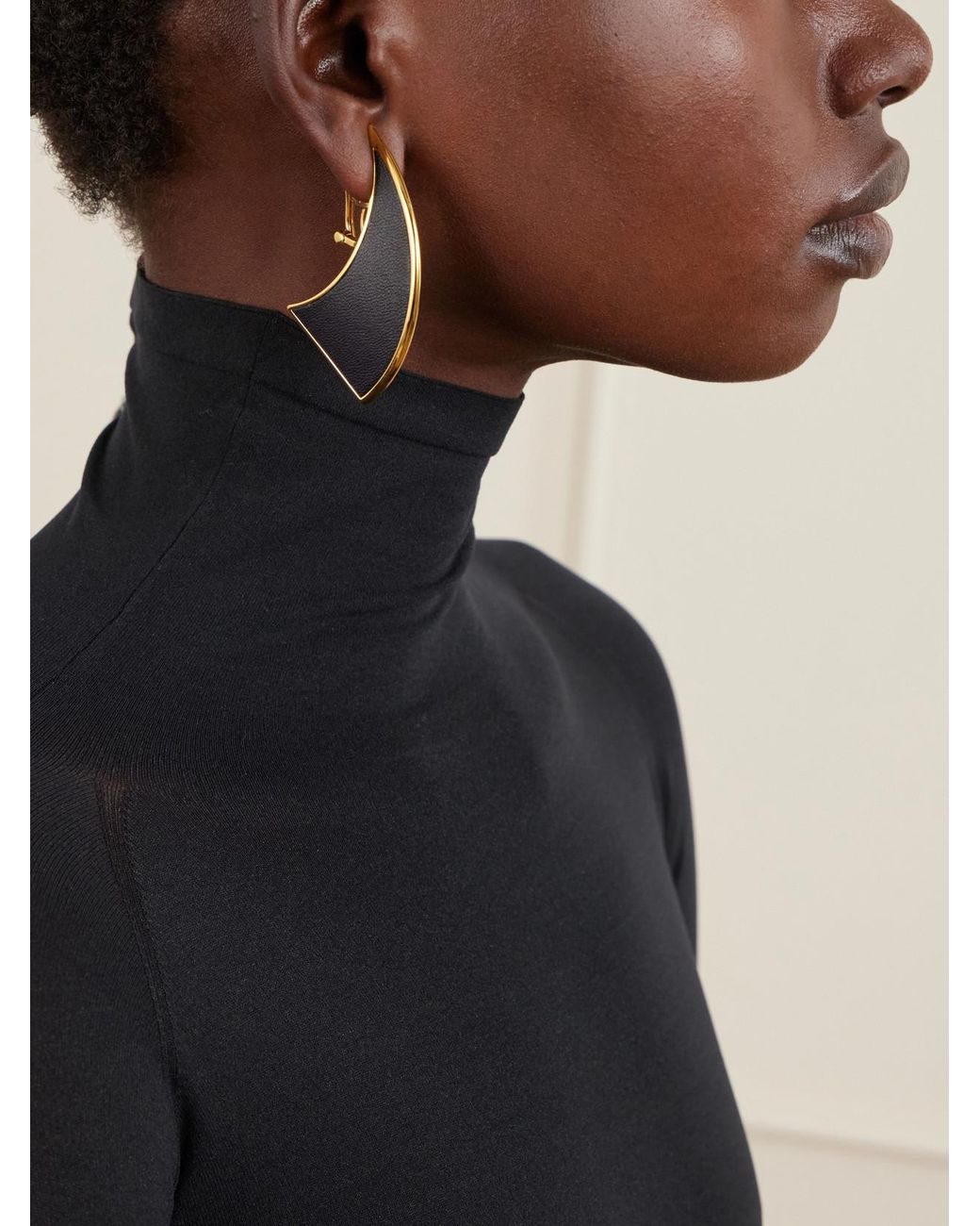 Alaïa Black Tone Leather Earrings