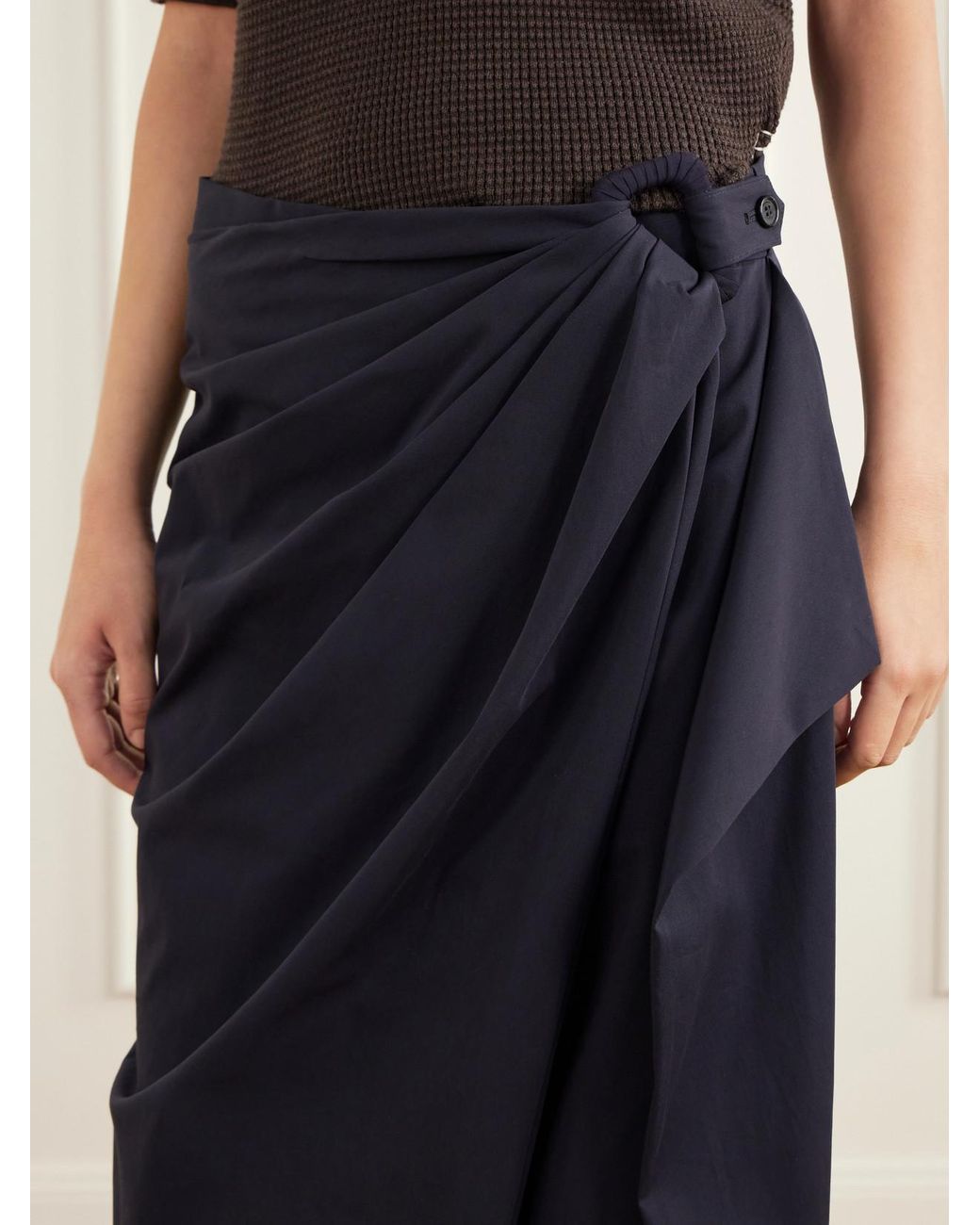 J.W. Anderson Blue Cotton-Drill Wide-Leg Wrap Pants