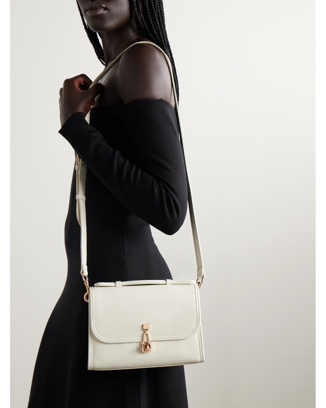 Gabriela Hearst Natural Leonora Small Textured-Leather Shoulder Bag