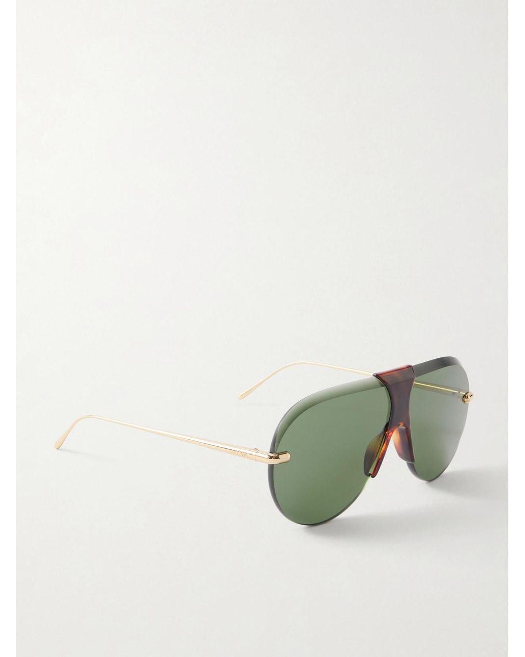 Loewe Green Aviator-Style-Tone And Acetate Sunglasses