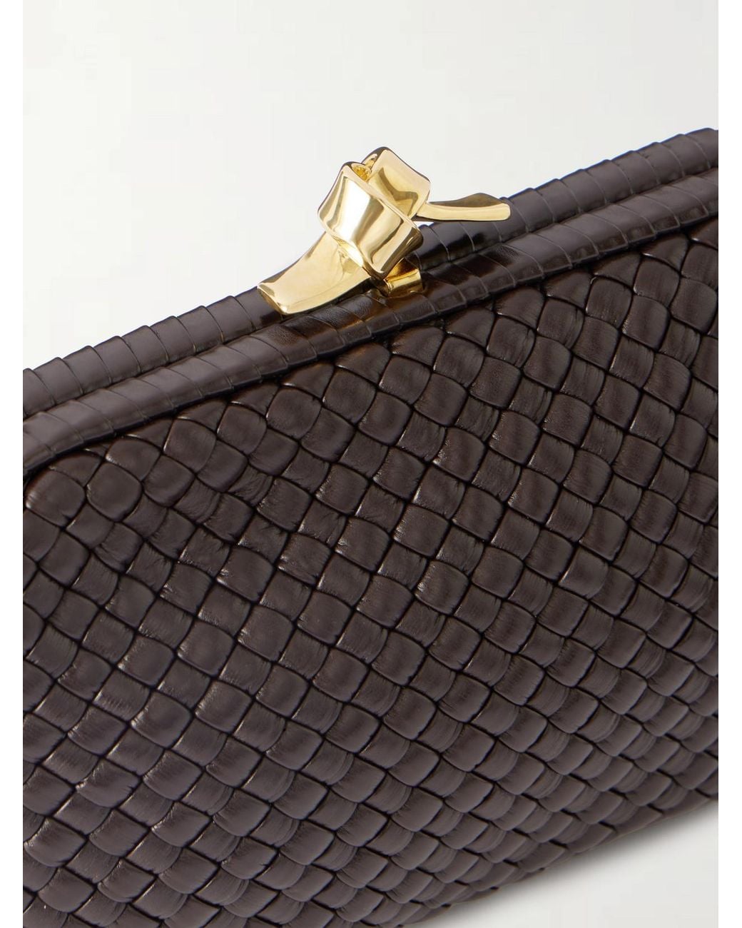 Bottega Veneta Black Knot Intrecciato Leather Clutch