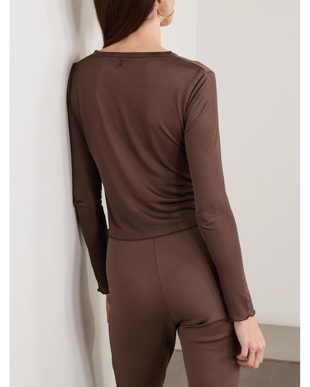 The Park Brown Hazel Semi-Sheer Lyocell Cardigan