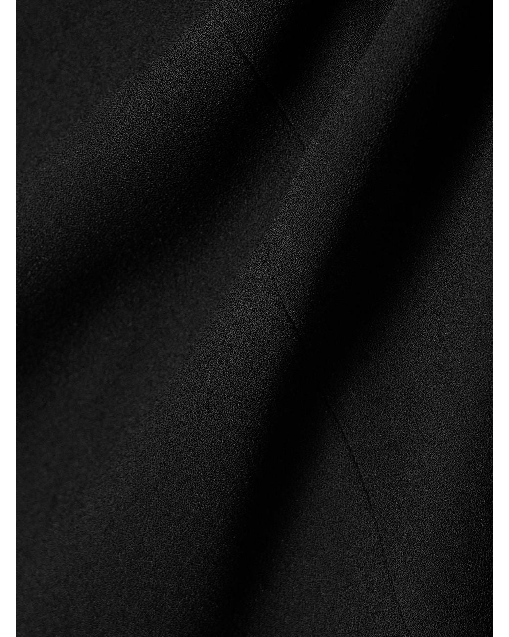 Balenciaga Black Draped Wrap-Effect Crepe Midi Skirt