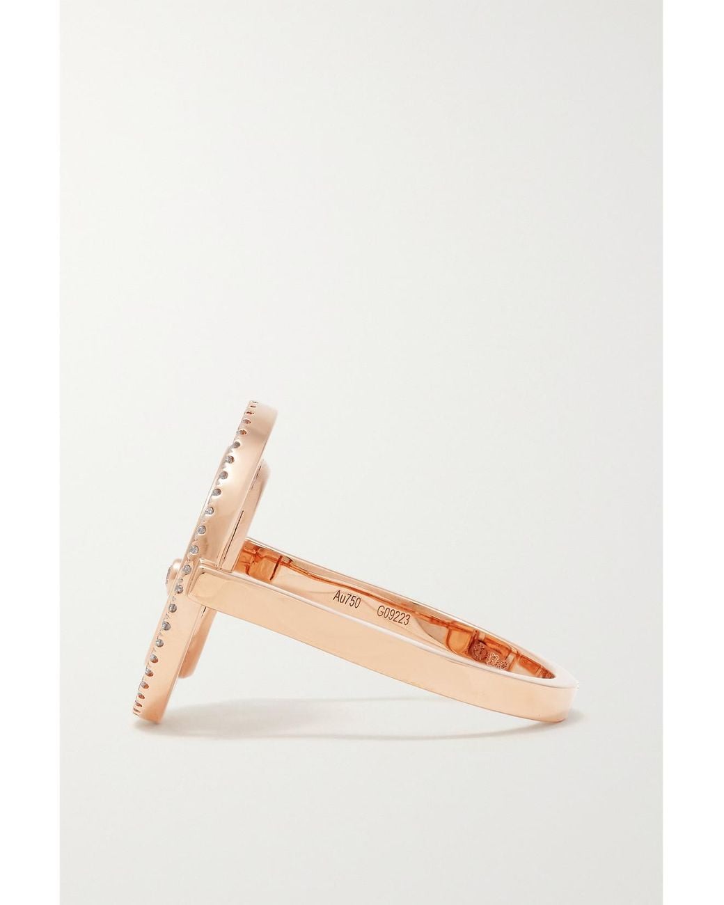 Messika Metallic Lucky Move 18-Karat Rose, Onyx And Diamond Ring