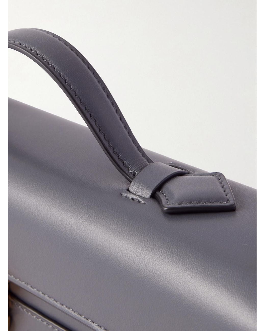 SAVETTE Blue Slim Symmetry Leather Top-Handle Bag