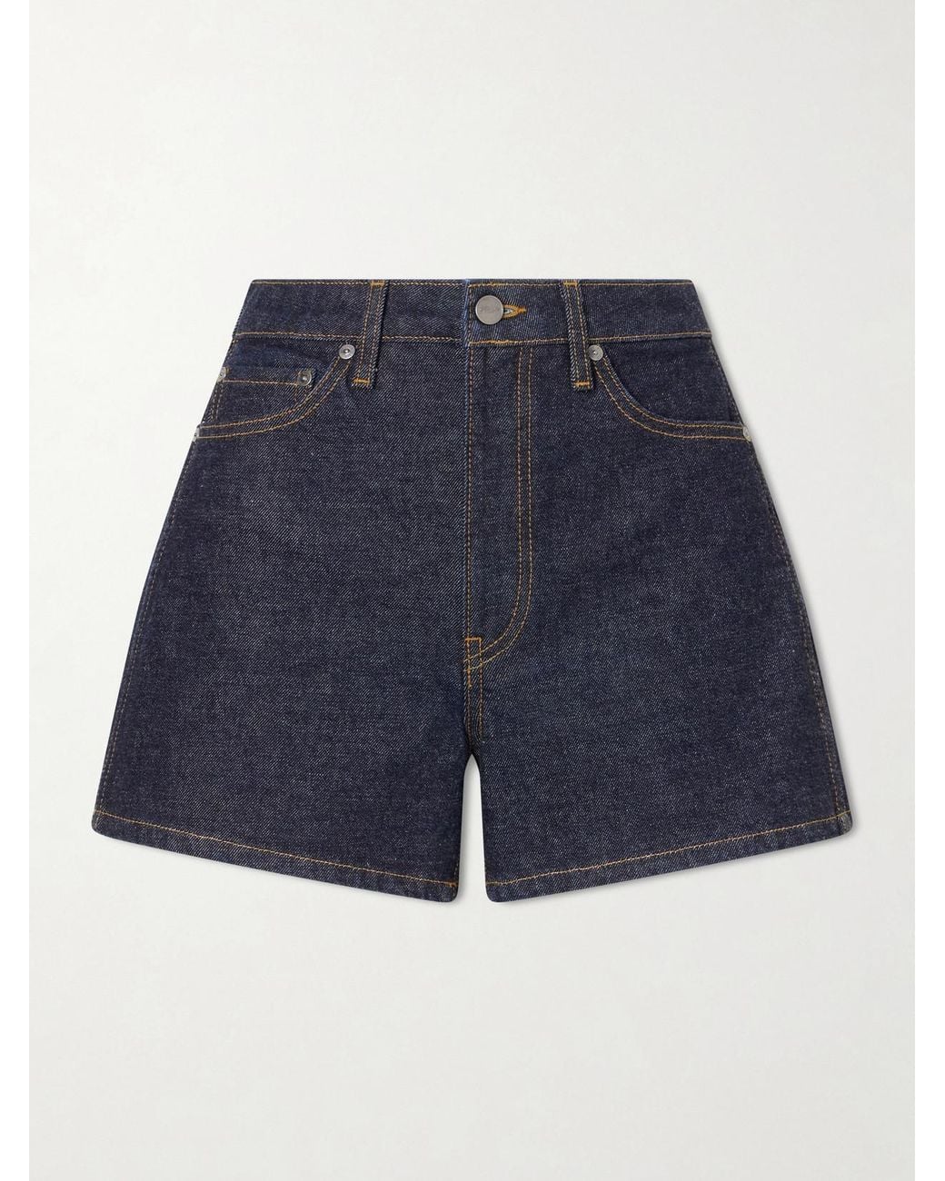 Khaite Blue Danya Straight-Leg Denim Shorts