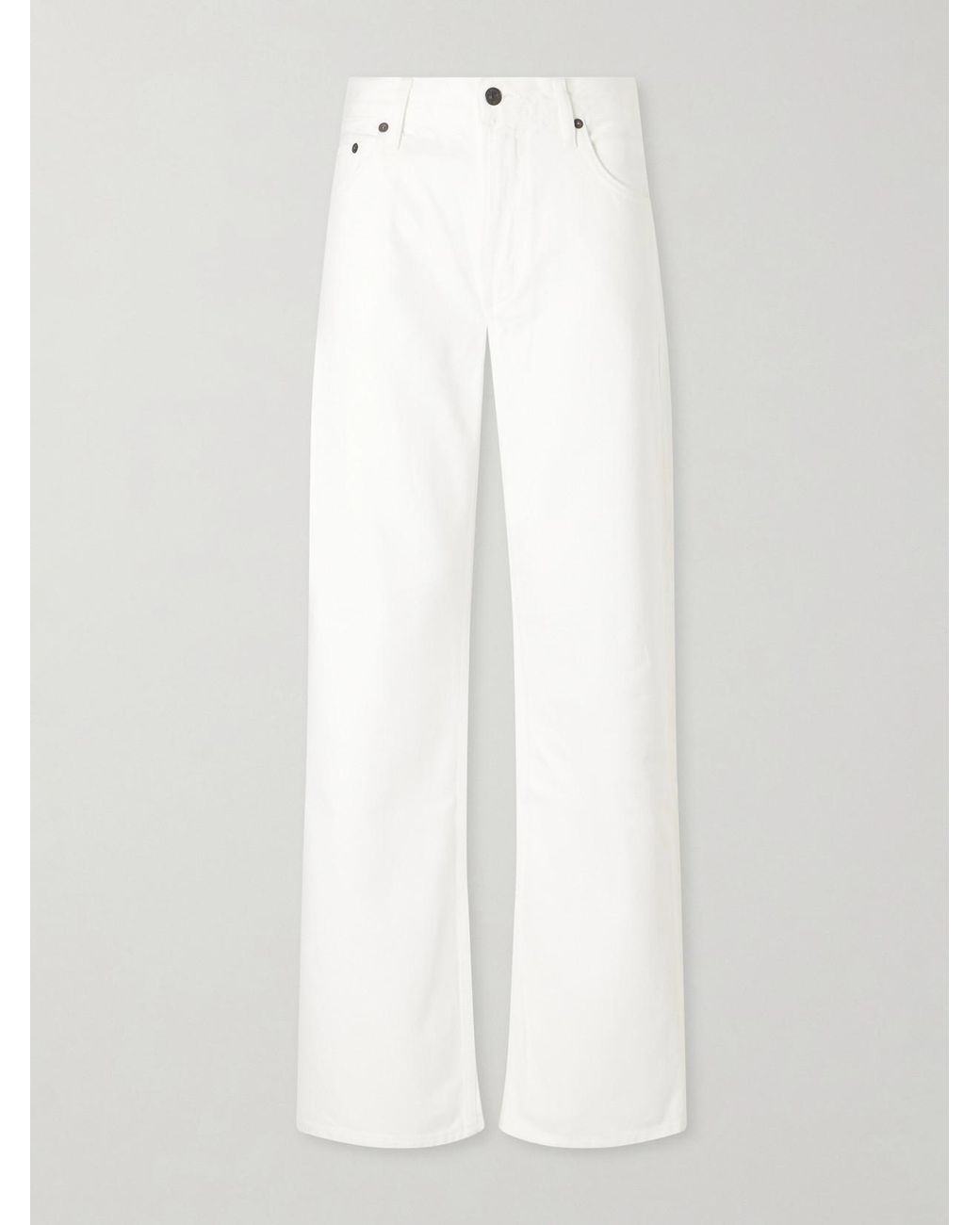 Citizens of Humanity White Lindz Mid-Rise Straight-Leg Jeans