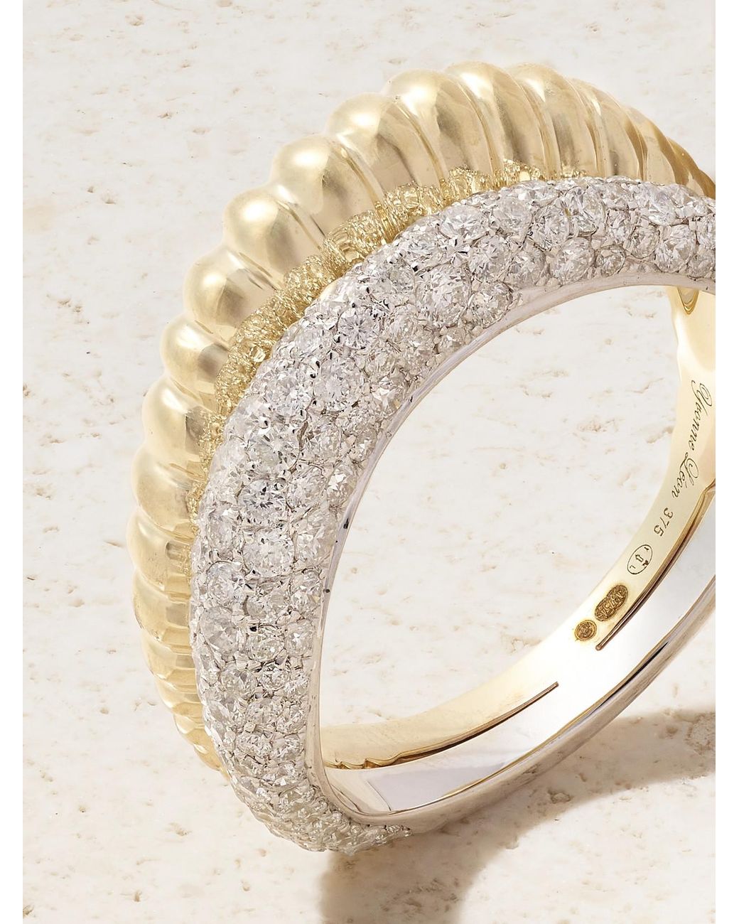 Yvonne Léon Natural Bouée Vague 9-Karat And Diamond Ring