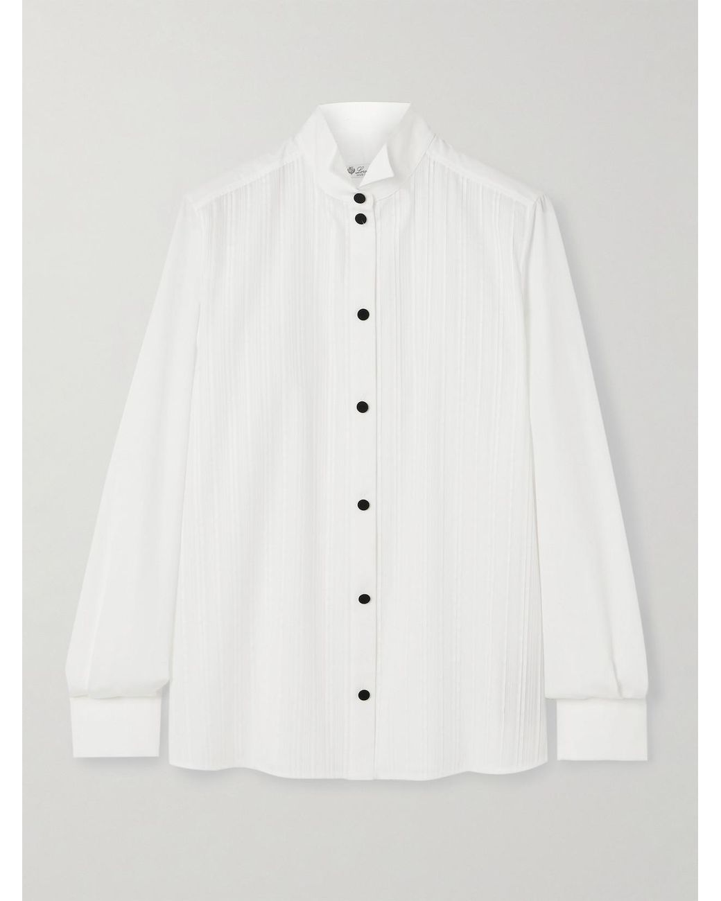 Loro Piana White Hadiya Pleated Cotton-Poplin Shirt