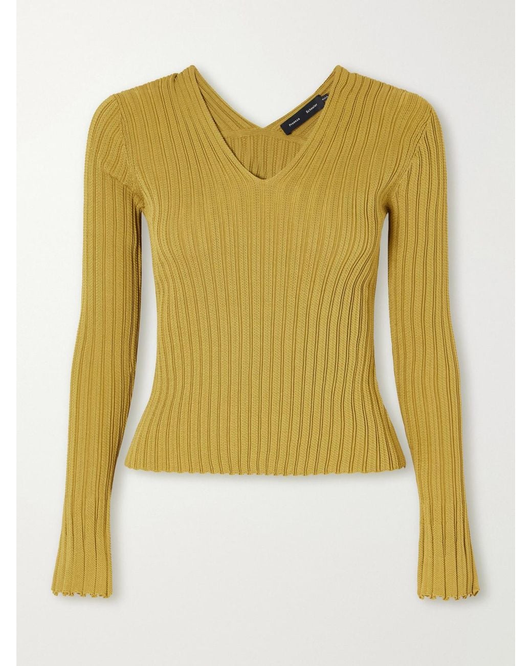 Proenza Schouler Yellow Roux Ribbed Top
