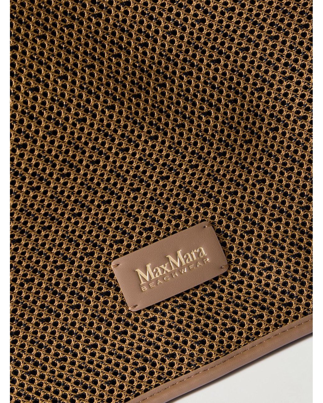 Max Mara Freda Leather-Trimmed Faux Raffia Tote in Brown | Lyst