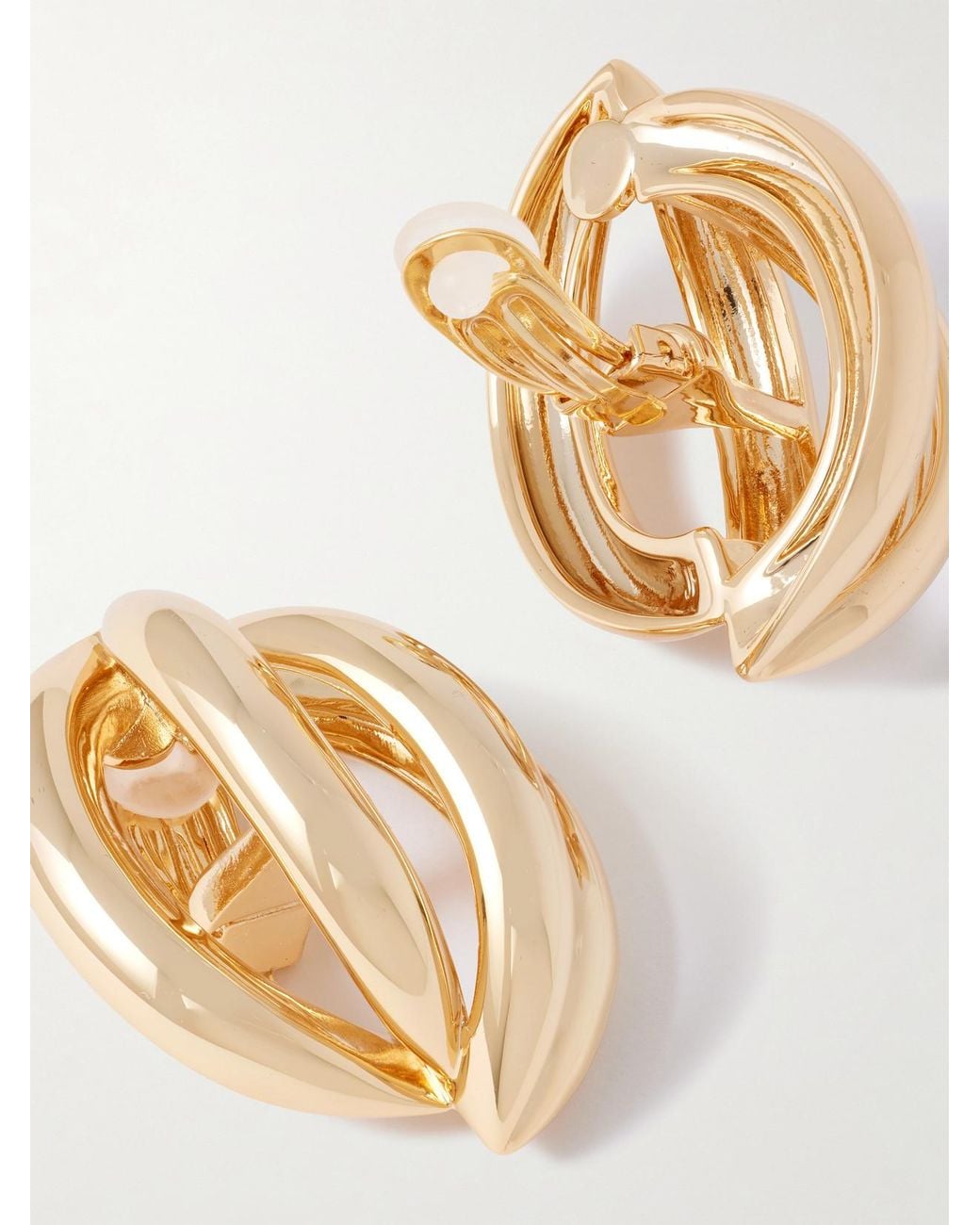 Jennifer Fisher Metallic Abstract Line-Plated Clip Earrings