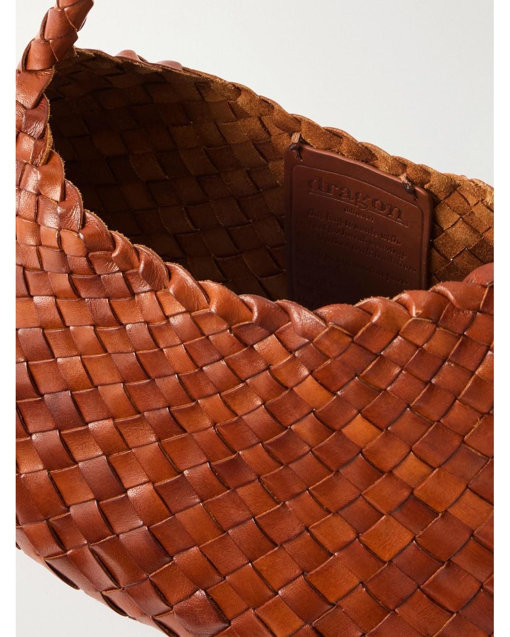 Dragon Diffusion Brown Rosanna Mini Woven Leather Shoulder Bag