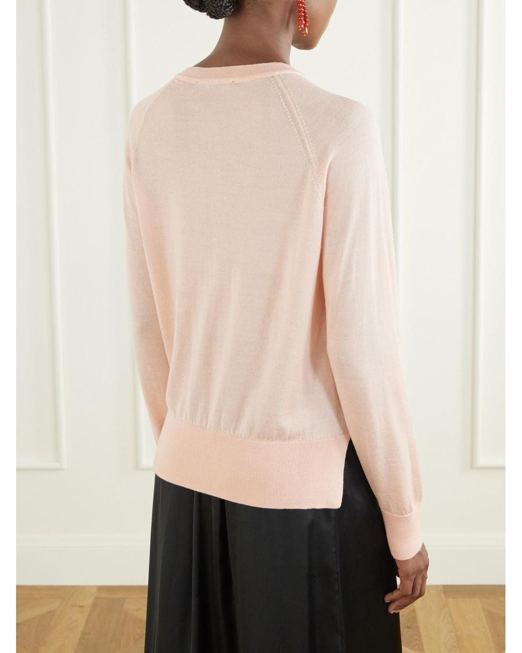 Simone Rocha Natural Crystal-Embellished Wool And Silk-Blend Cardigan