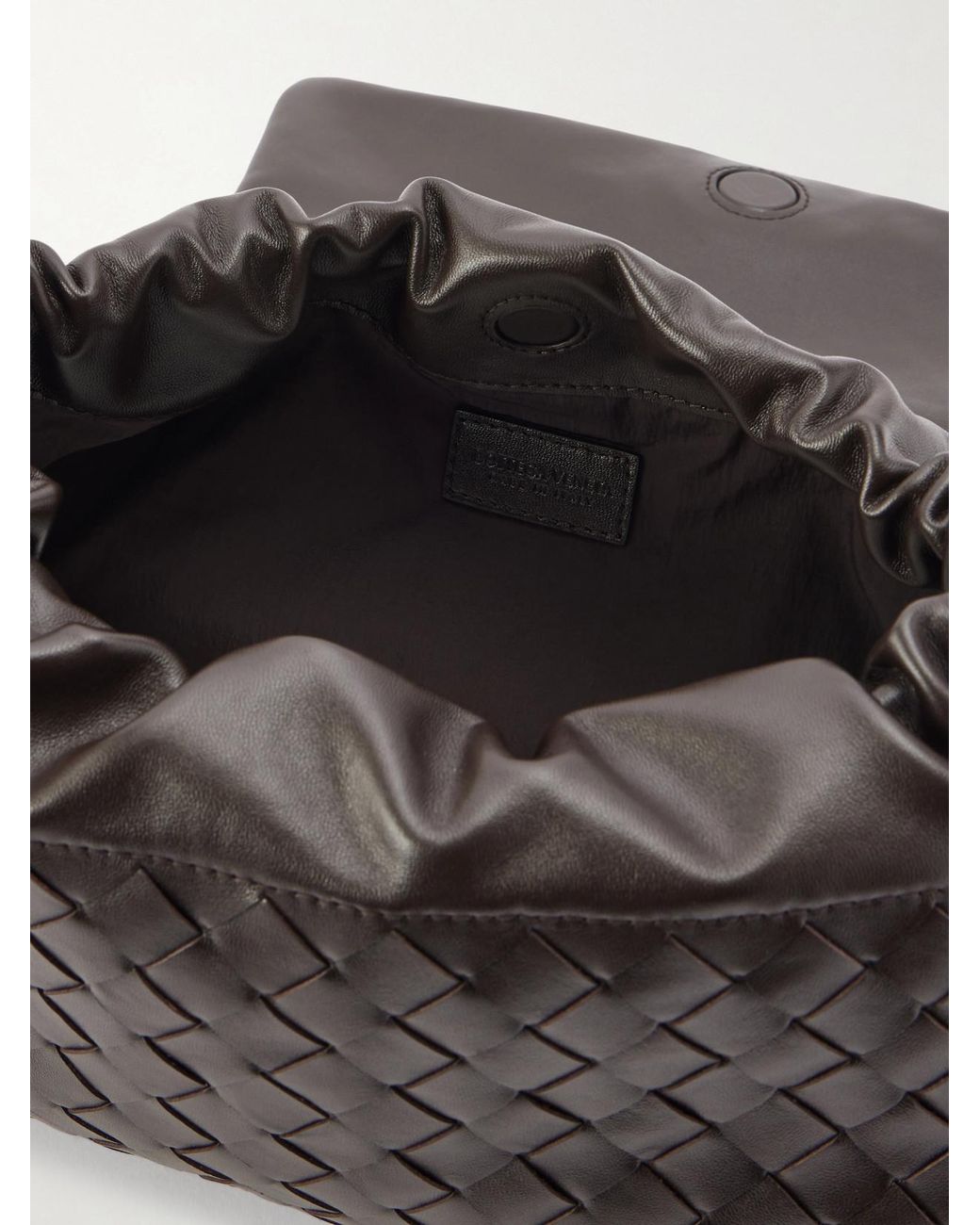 Bottega Veneta Black Giorno Intrecciato Leather Shoulder Bag