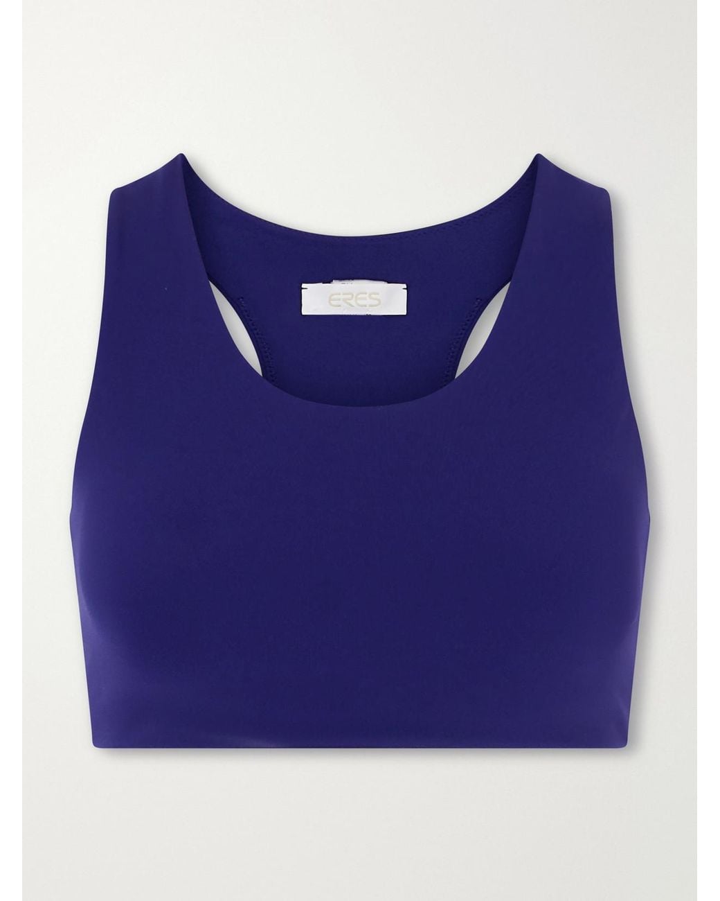 Eres Blue Marie-José Cutout Embroidered Stretch-Jersey Sports Bra