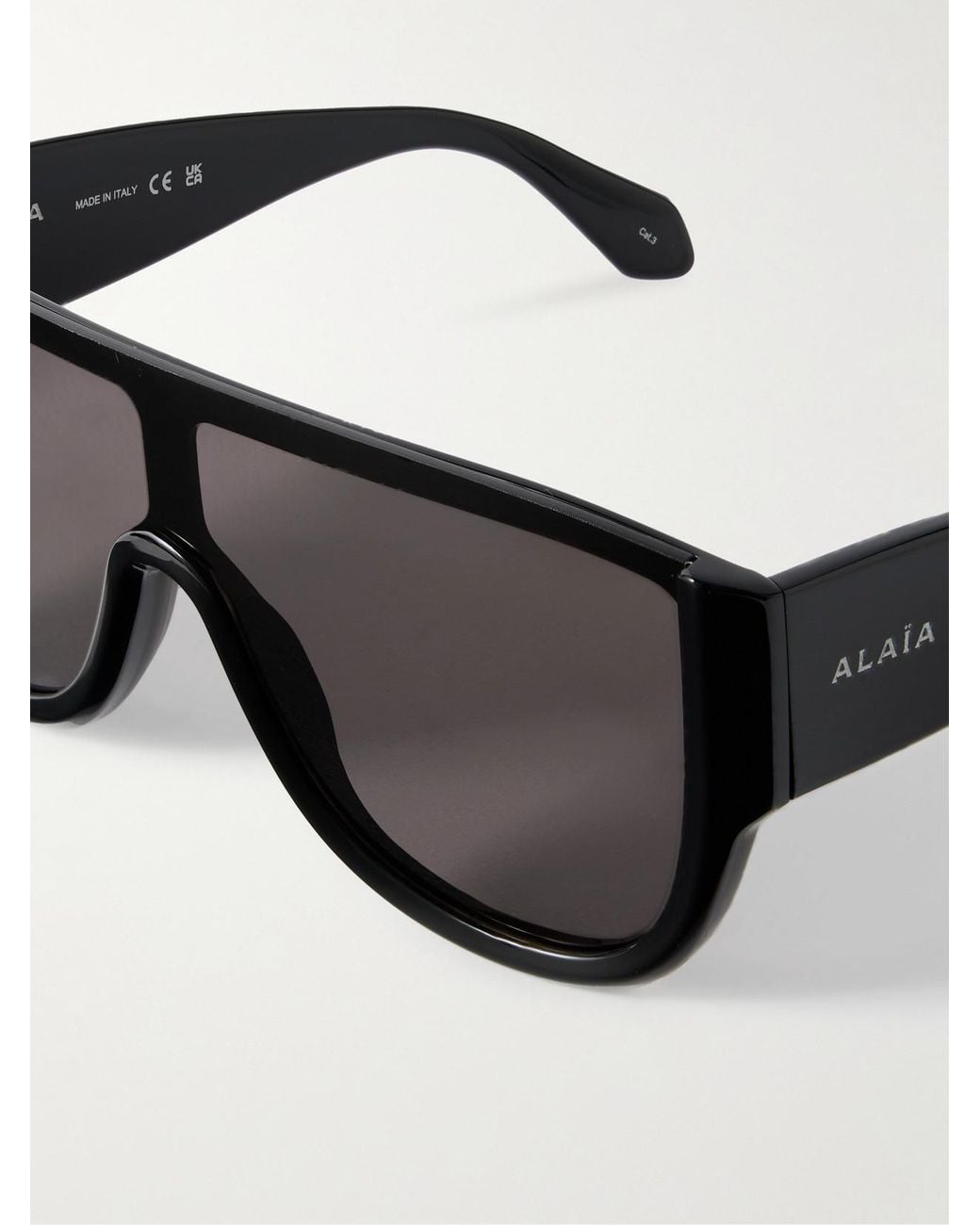 Alaïa Black Mask Large D-Frame Acetate Sunglasses