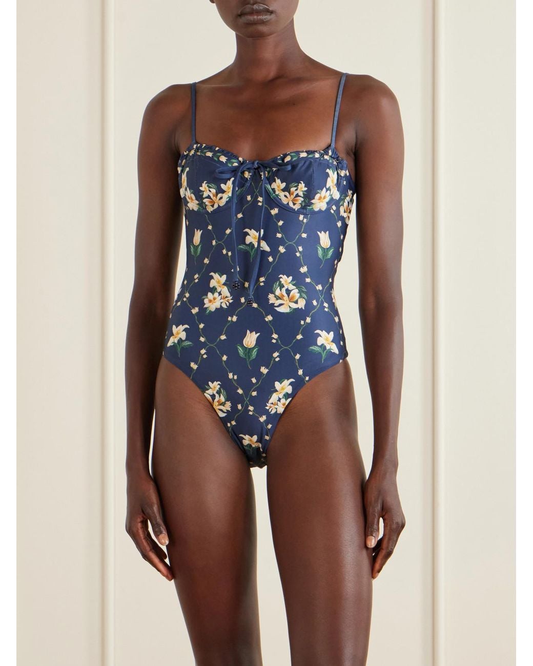 Agua Bendita Blue Ebano Promesa Floral-Print One-Piece Swimsuit
